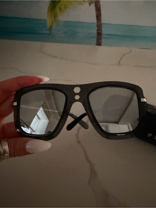 Philipp Plein Accessories - Philipp Plein Black Square Aviator Sunglasses